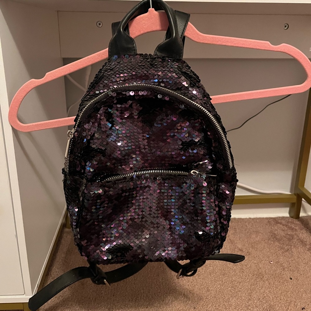 TARGET black sequins mini backpack